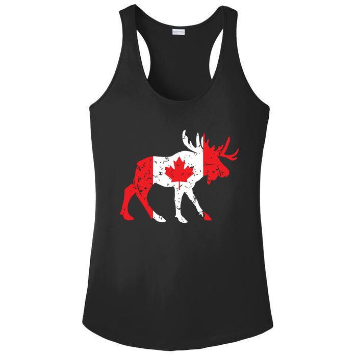 Maple Leaf Animal Canadian Flag Canada Ladies PosiCharge Competitor Racerback Tank