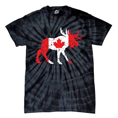 Maple Leaf Animal Canadian Flag Canada Tie-Dye T-Shirt