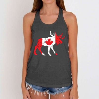 Maple Leaf Animal Canadian Flag Canada Women's Knotted Racerback Tank