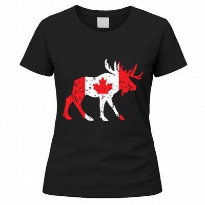 Maple Leaf Animal Canadian Flag Canada Women's T-Shirt