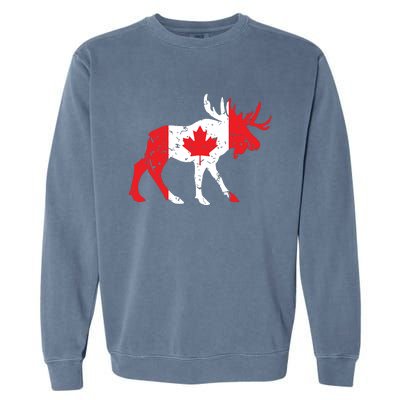 Maple Leaf Animal Canadian Flag Canada Garment-Dyed Sweatshirt