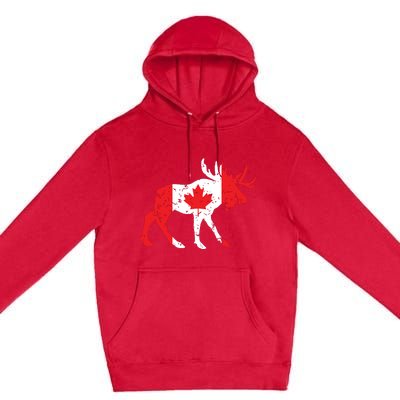 Maple Leaf Animal Canadian Flag Canada Premium Pullover Hoodie