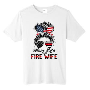 Mom Life and Fire Wife Firefighter American Flag 4th Of July Tall Fusion ChromaSoft Performance T-Shirt