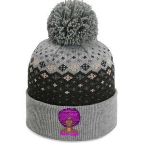 Mom Life African American Black Woman The Baniff Cuffed Pom Beanie