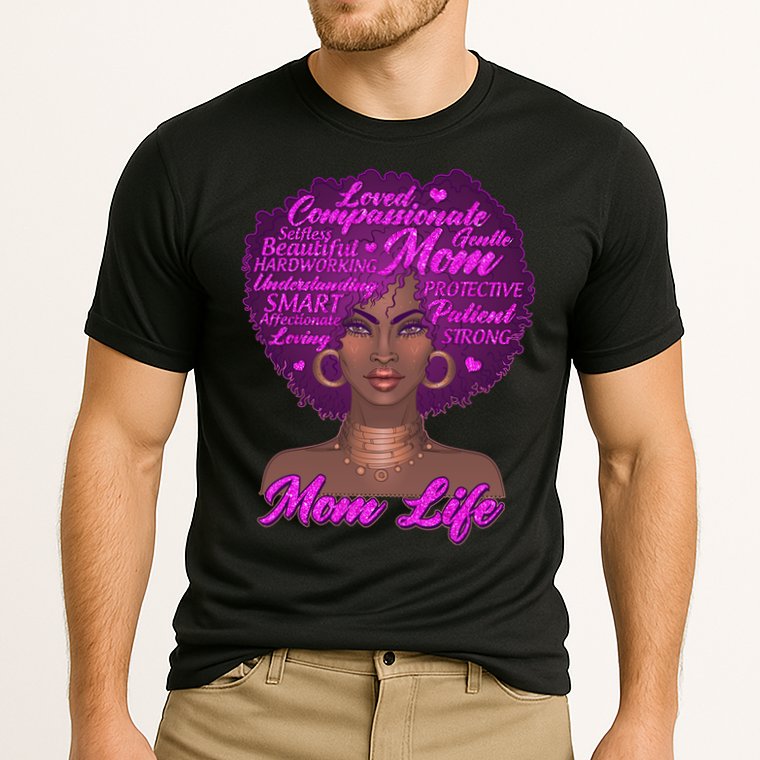 Mom Life African American Black Woman Cooling Performance Crew T-Shirt