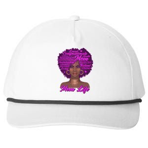 Mom Life African American Black Woman Snapback Five-Panel Rope Hat