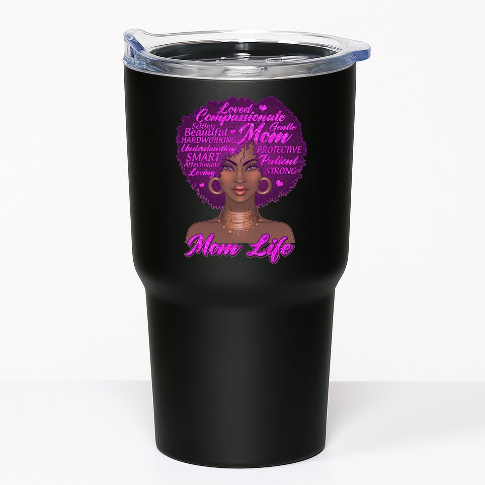 Mom Life African American Black Woman Tumbler