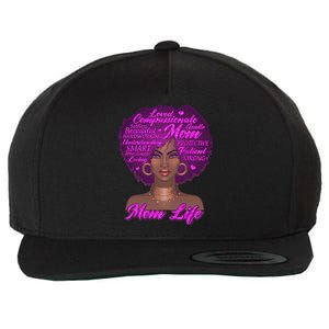 Mom Life African American Black Woman Wool Snapback Cap