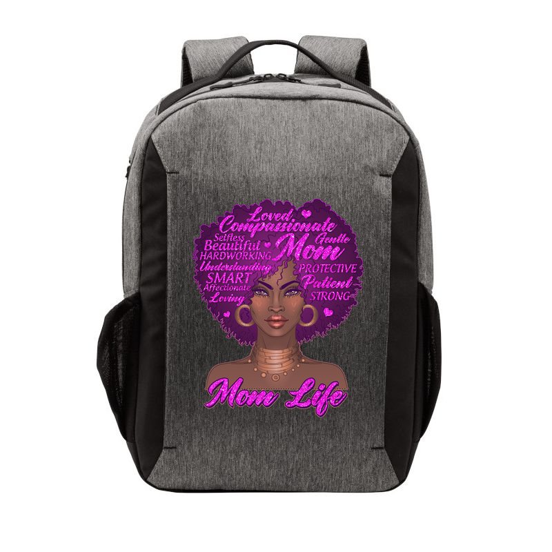 Mom Life African American Black Woman Vector Backpack