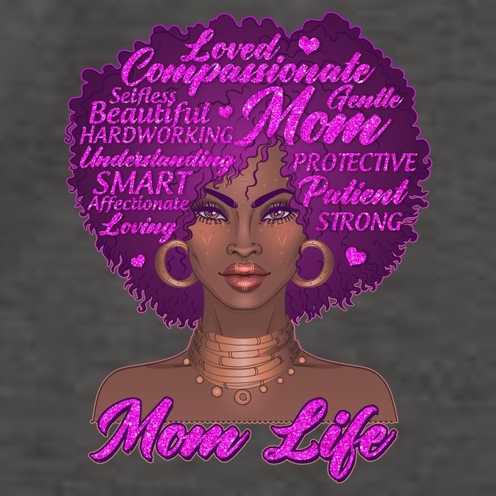 Mom Life African American Black Woman Vector Backpack