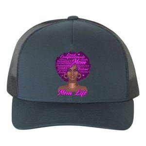 Mom Life African American Black Woman Yupoong Adult 5-Panel Trucker Hat