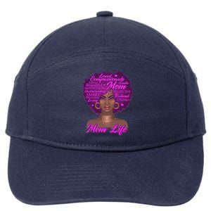 Mom Life African American Black Woman 7-Panel Snapback Hat