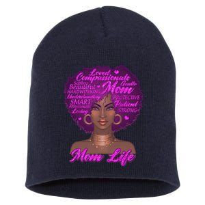 Mom Life African American Black Woman Short Acrylic Beanie