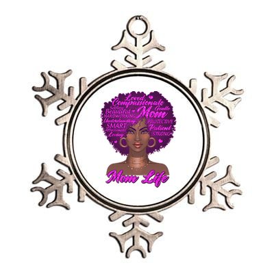 Mom Life African American Black Woman Metallic Star Ornament