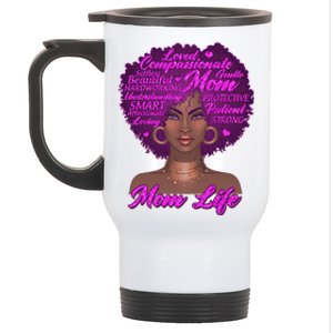 Mom Life African American Black Woman Stainless Steel Travel Mug