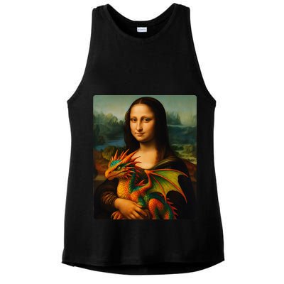 Mona Lisa And Her Pet Dragon Ladies PosiCharge Tri-Blend Wicking Tank