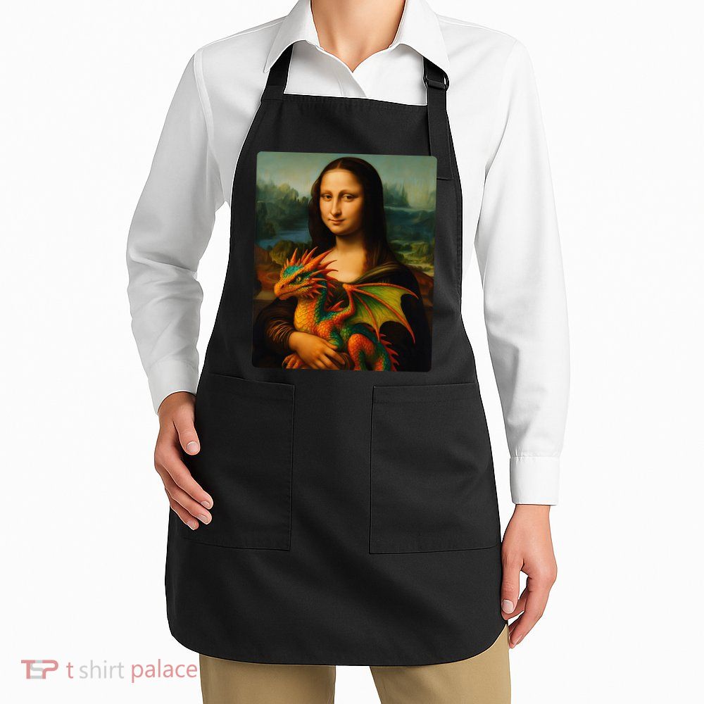 Mona Lisa And Her Pet Dragon Apron