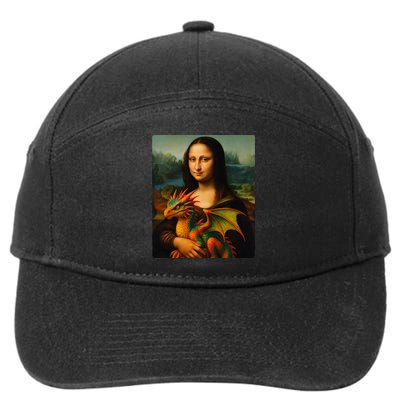 Mona Lisa And Her Pet Dragon 7-Panel Snapback Hat