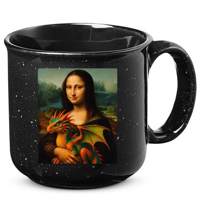 Mona Lisa And Her Pet Dragon 15oz Campfire Ceramic Mug