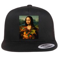 Mona Lisa And Her Pet Dragon Flat Bill Trucker Hat