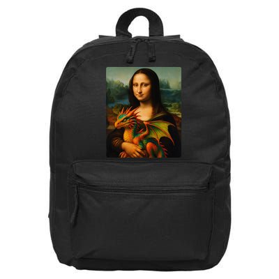Mona Lisa And Her Pet Dragon 16 in Basic Backpack