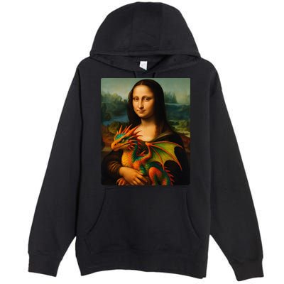 Mona Lisa And Her Pet Dragon Premium Pullover Hoodie