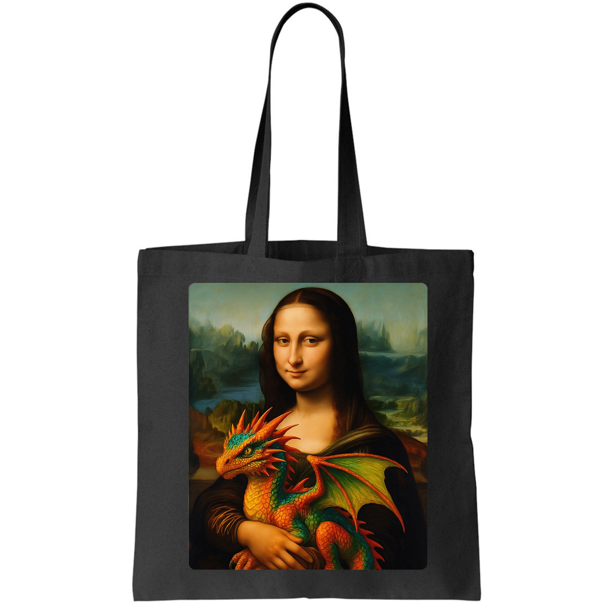 Mona Lisa And Her Pet Dragon Bag