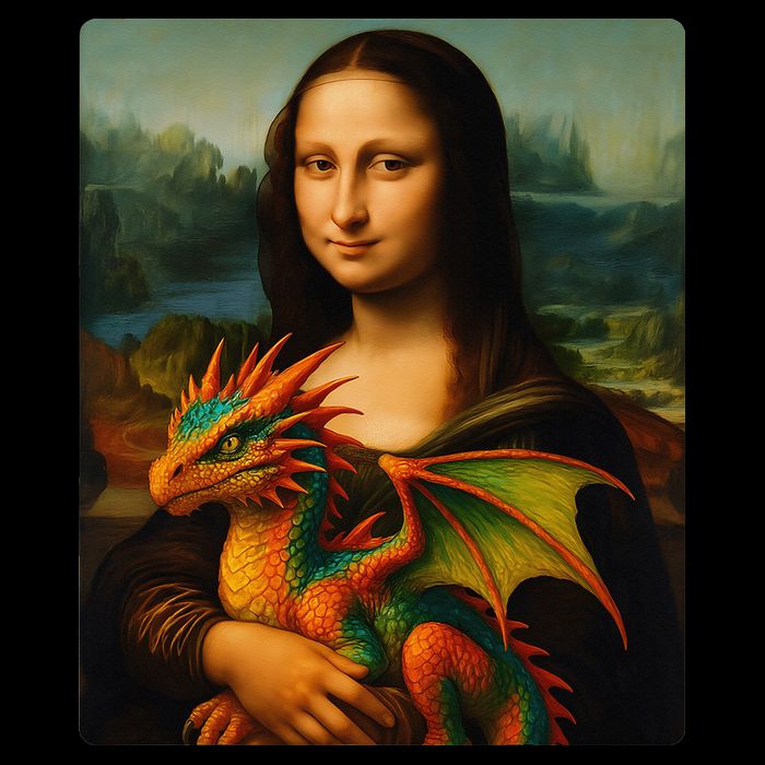 Mona Lisa And Her Pet Dragon Mesh Reversible Basketball Jersey Tank