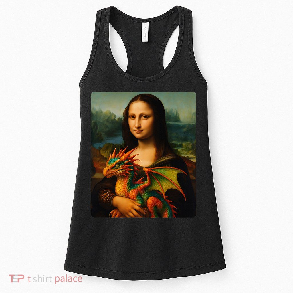 Mona Lisa And Her Pet Dragon Womens Tank Top