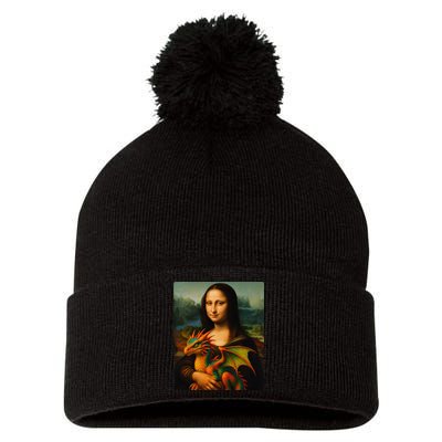 Mona Lisa And Her Pet Dragon Pom Pom 12in Knit Beanie