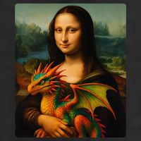 Mona Lisa And Her Pet Dragon Golf Towel