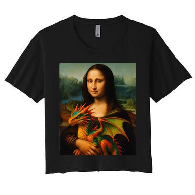 Mona Lisa And Her Pet Dragon Crop Top