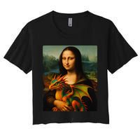 Mona Lisa And Her Pet Dragon Women's Crop Top Tee