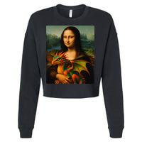 Mona Lisa And Her Pet Dragon Cropped Pullover Crew