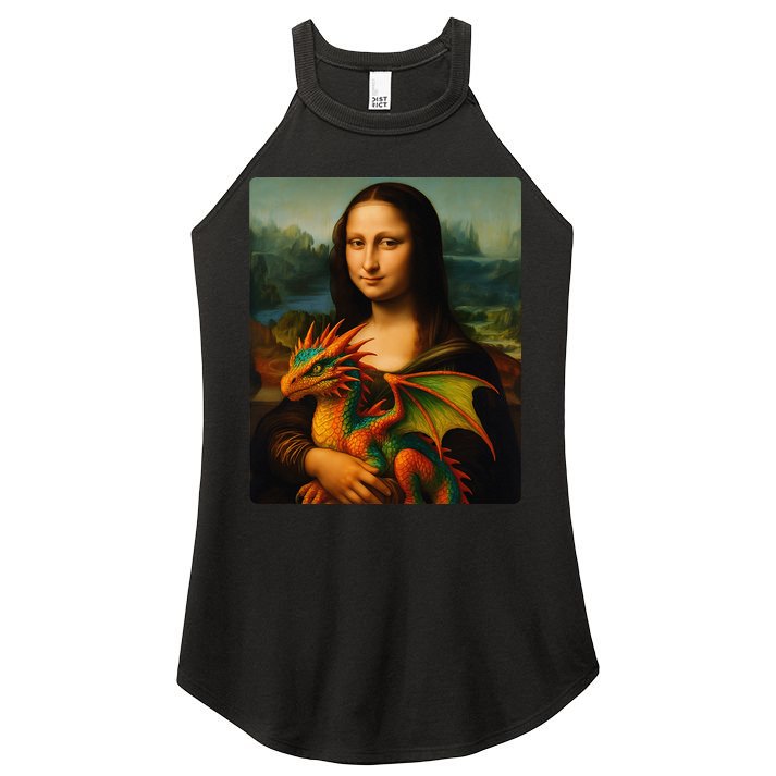 Mona Lisa And Her Pet Dragon Women's Perfect Tri Rocker Tank