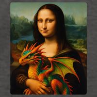Mona Lisa And Her Pet Dragon Vector Backpack