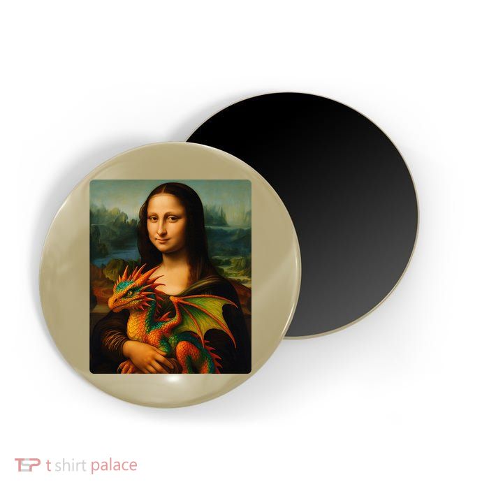 Mona Lisa And Her Pet Dragon Magnet