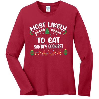 Most Likely And Custom Christmas Matching Group Team Family Ladies Long Sleeve Shirt