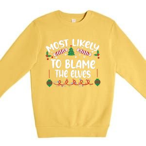 Most Likely And Custom Christmas Matching Group Team Family Premium Crewneck Sweatshirt