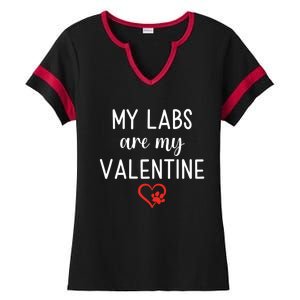 My Labs Are My Valentine Labrador Retriever Gift Ladies Halftime Notch Neck Tee