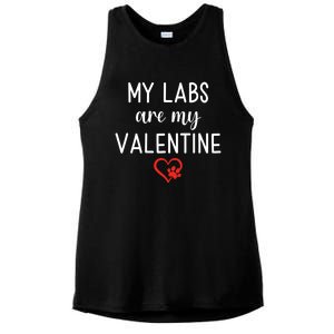 My Labs Are My Valentine Labrador Retriever Gift Ladies PosiCharge Tri-Blend Wicking Tank