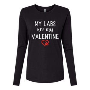 My Labs Are My Valentine Labrador Retriever Gift Womens Cotton Relaxed Long Sleeve T-Shirt