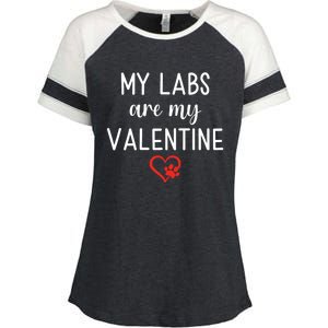 My Labs Are My Valentine Labrador Retriever Gift Enza Ladies Jersey Colorblock Tee