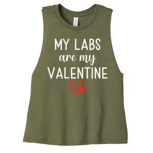 My Labs Are My Valentine Labrador Retriever Gift Women's Racerback Cropped Tank