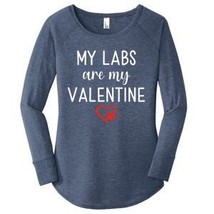 My Labs Are My Valentine Labrador Retriever Gift Women's Perfect Tri Tunic Long Sleeve Shirt