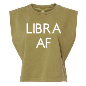 Minimalist Libra Af Gift Astrology Sept October Birthday Gift Garment-Dyed Women's Muscle Tee