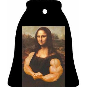 Mona Lisa Bodybuilding Muscle Gym Workout Outfits Ceramic Bell Ornament