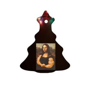 Mona Lisa Bodybuilding Muscle Gym Workout Outfits Ceramic Tree Ornament