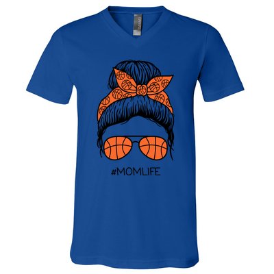 Mom Life Basketball Gift V-Neck T-Shirt