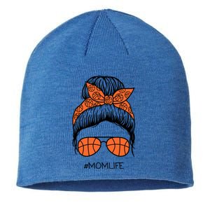 Mom Life Basketball Gift Sustainable Beanie